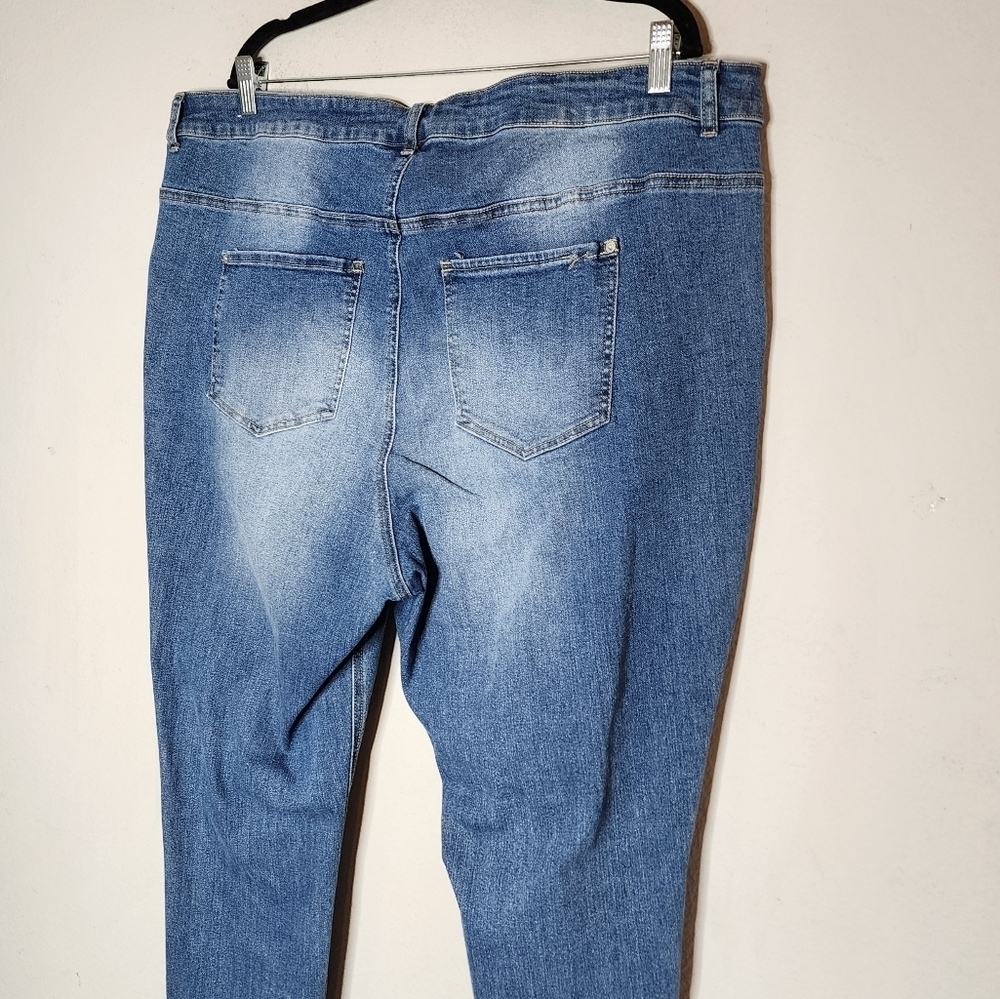 Gemma Rae Stretch Denim Highrise Distressed Jeans Women's Plus Size 24W - Picture 12 of 16
